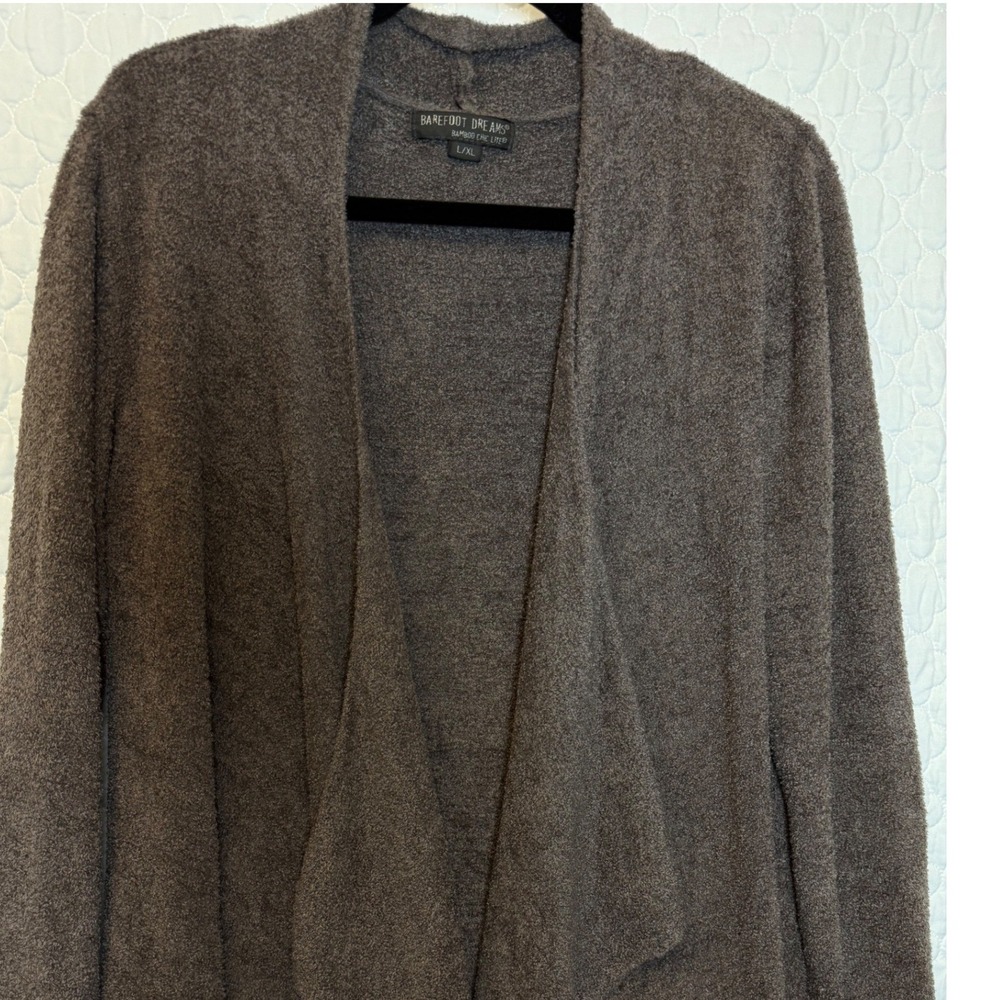 Barefoot‎ Dreams Bamboo Chic Lite Calypso Drape Cardigan Mocha Taupe L/XL - Picture 3 of 6